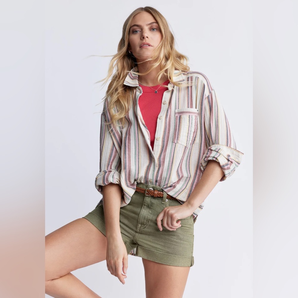 Goldie Women's High-Rise Shorts in Green wash